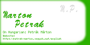 marton petrak business card