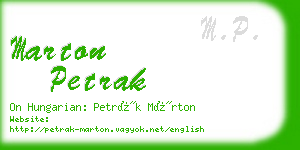 marton petrak business card